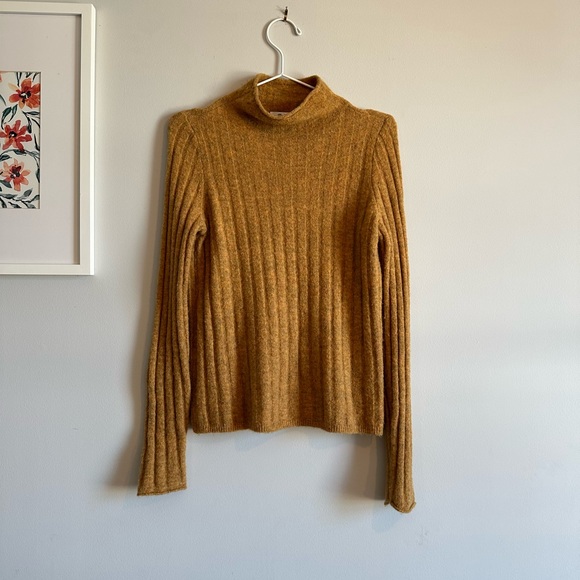 Madewell Sweaters - Madewell Turtleneck Sweater Womens Small Yellow Gold Beige Pullover Jumper